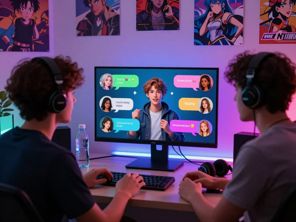 Engaging user interaction in an NSFW character AI chat window showcasing vibrant avatars and playful conversation.