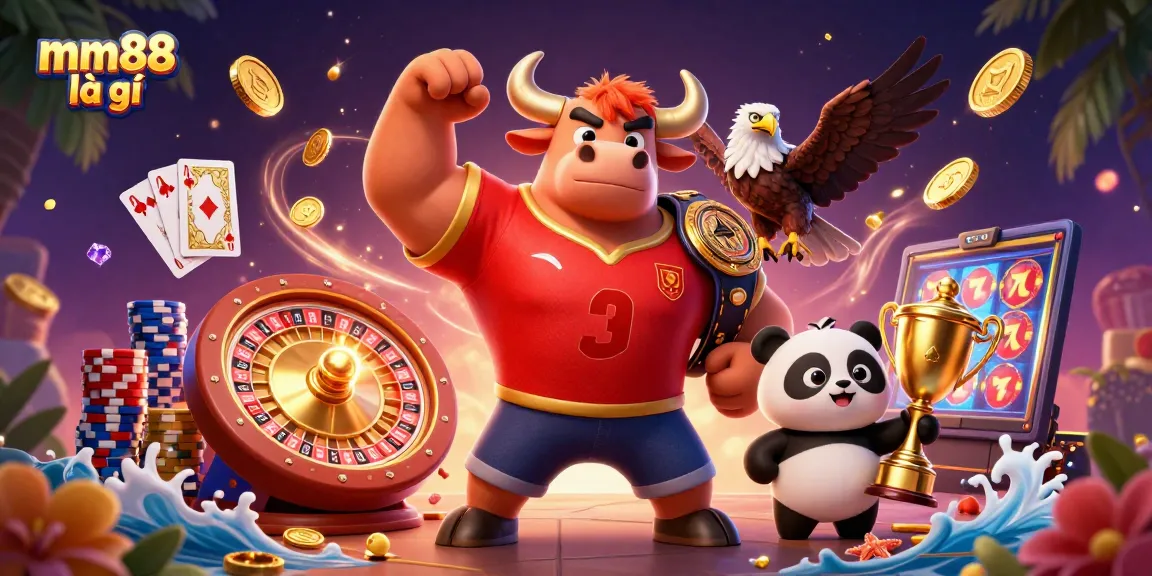 Experience the thrill of MM88 là gì with dynamic casino characters, vibrant game elements, and energy-filled visuals.