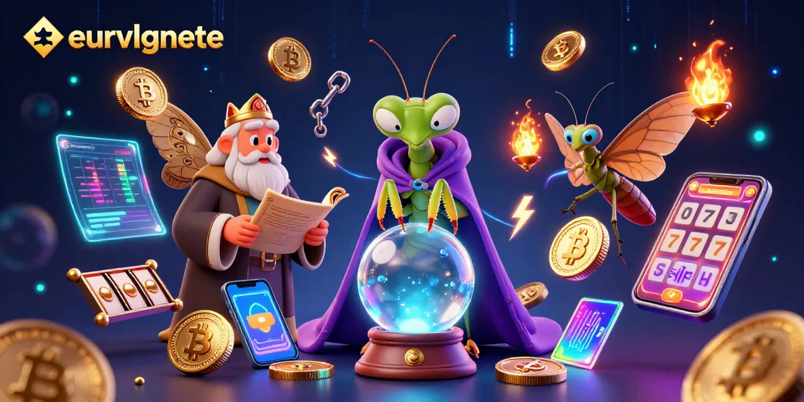 Engage with eurvlgnete's vibrant 3D casino scene featuring fortune teller and crypto elements.