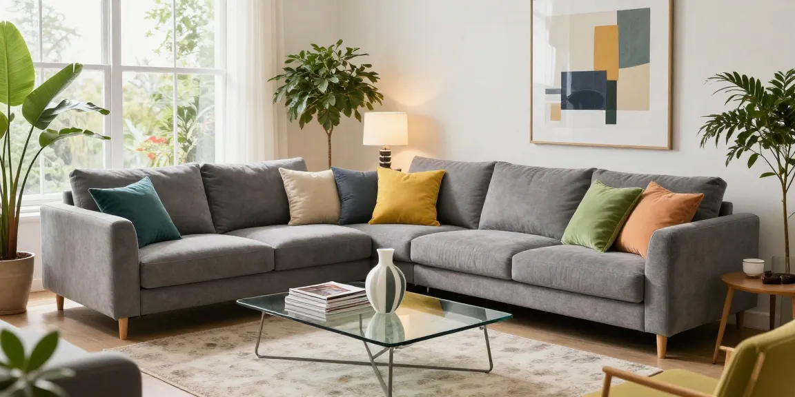 Gemütliches Wohnzimmer mit günstige möbel online, modernem Sofa und stilvoller Dekoration.