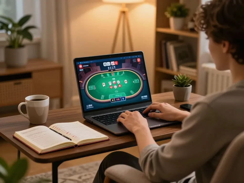 Engaging in strategic poker gameplay using the Bester KI Detektor for text analysis and verification.