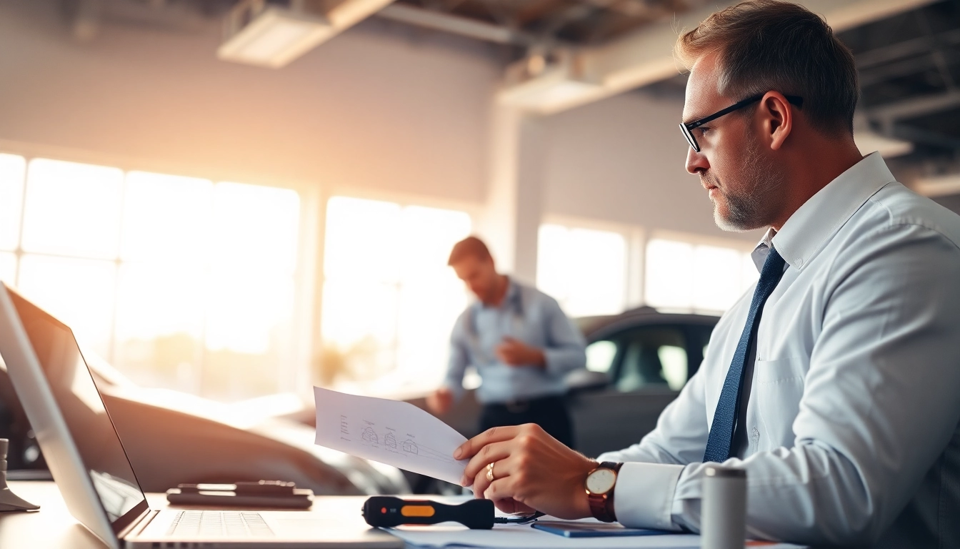 Kfz Gutachten Düsseldorf erstellen durch einen professionellen Gutachter in einem Büro.