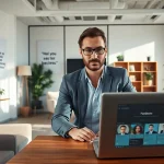 Headhunter Schweiz interacting with clients in a modern office setting.