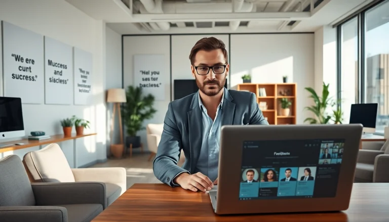 Headhunter Schweiz interacting with clients in a modern office setting.